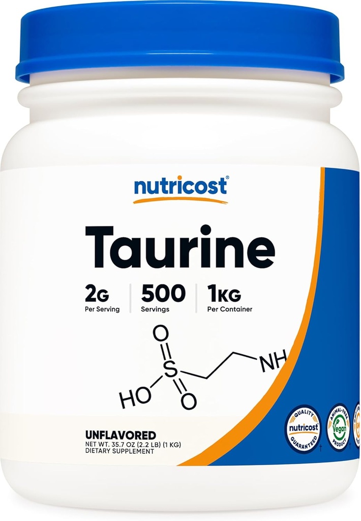Nutricost Taurin Toz (1KG) - 500 Hizmet