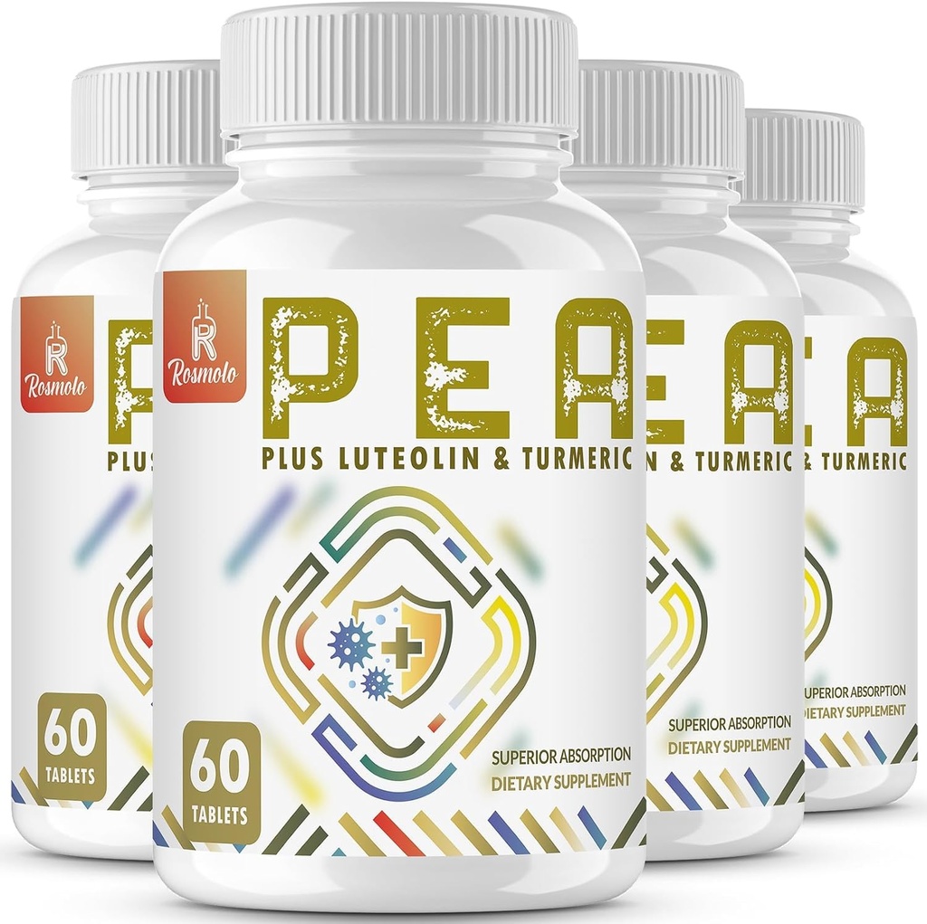 1500 MG Palmitoylolamid ile Luteolin 98 & Turmeric, High Abors, Micronized Pea Supplement for Discomfort Management- USA Made - 240 Tablet