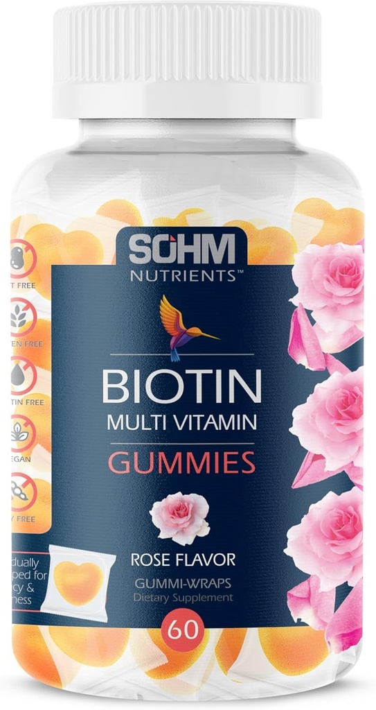 SOHM Biotin Gummies, Biotin Gummies for Health Saç,Skin ve Nails - Yetişkinler için Çokvitamin Gummies, Erkekler için Suppliments