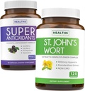 Antioksis & St. John's Wort (2-Month Supply) Serenity Antioksit - Super Antioksis - Güçlü Super Food Daily Mix (120 Caps) & St. John's Wort - Güçlü 9000