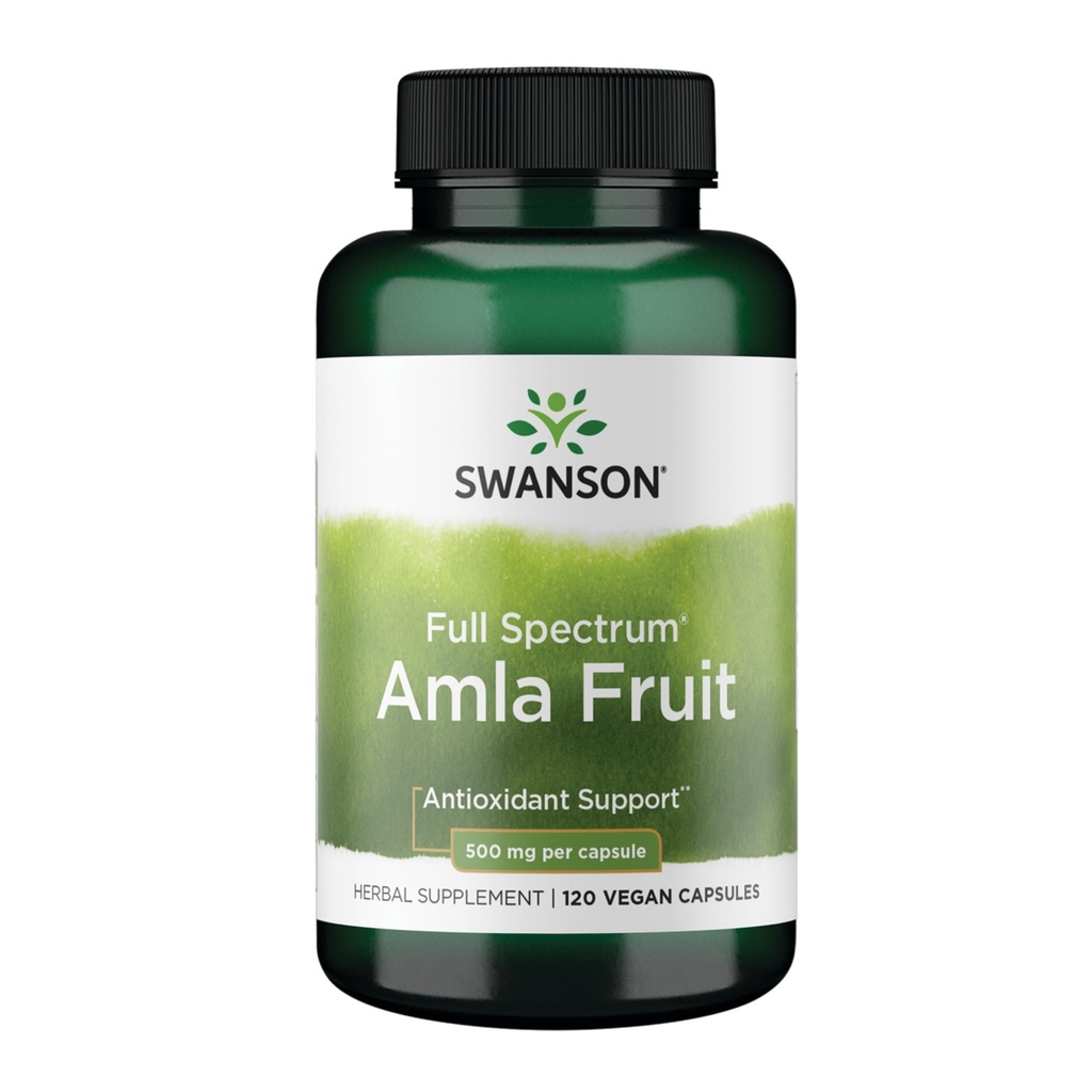 Swanson Full Spectrum Amla Fruit (Indian Gooseberry) Ayurvedic Energy Vitality Antioxidant 500 Milligrams 120 Κάψουλες
