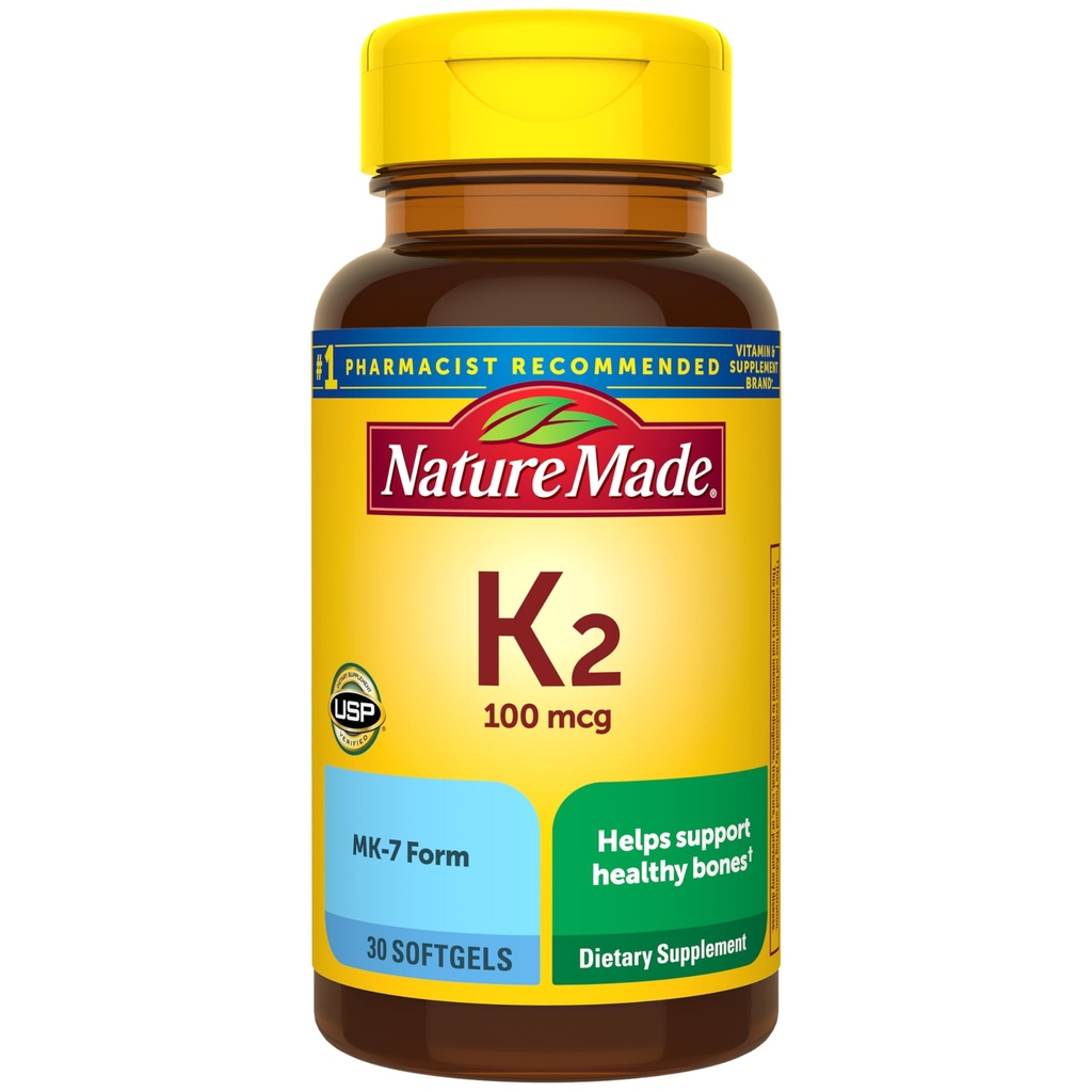Nature Made Vitamin K2 100 mcg, Healthy Bone Συμπληρώματα, 30 Softgels, 30 Ημέρα προσφοράς