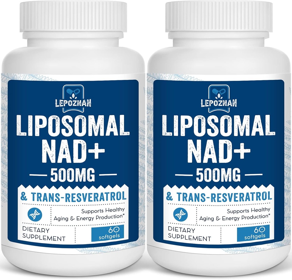 Λιποσωμική NAD+ 500 mg + Trans-Reεσβερατρόλη 300 mg, Superior Απορρόφηση, πραγματικό συμπλήρωμα NAD Αποτελεσματικό από NMN, Νικοτιναμίδη Ριβοζίδιο για Κυτταρική Ενέργεια Μεταβολισμός & Επισκευή DNA, Υγιεινή γήρανση,120 Softgels