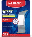 Tüm Sağlık Antibakteriyel Sheer Prestige Bandages, 3 x 3'te 160 ct | Enfeksiyonu önlemeye yardımcı olur, İlk Yardım ve Yara Bakımı Için Ekstra Büyük Rahat Koruma