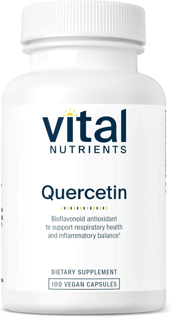 Vital Nutrients Quercetin | Vegan Quercetin Supplement with Bioflavonoids for Sinus, Respiratory, Heart, & Immune Function Support | Gluten, Dairy, Soy Free | 500 mg | 100 Capsules