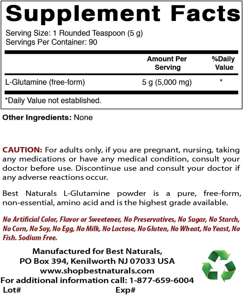 L-Glutamine Pure Toz 1 LB & Magnezyum Glycinate 425 mg