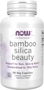 Şimdi Gıda Çözümleri, Bamboo Silica Beauty, Saç, Skin & Nails için destek, %70 Silica, 90 Veg Capsules