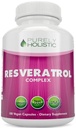Safly Holistic Resveratrol 1450 mg, 90 Hizmet, C ve Polyol Kompleksi ile Trans-Resveratrol Antioksi Supplement, 180 Vegan Capsules