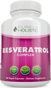 Safly Holistic Resveratrol 1450 mg, 90 Hizmet, C ve Polyol Kompleksi ile Trans-Resveratrol Antioksi Supplement, 180 Vegan Capsules