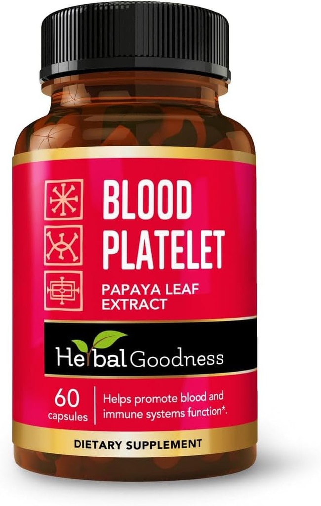 Αιμοπετάλια φυτικής καλοσύνης Papaya Leaf - 60/600mg 20x Δύναμη - Αιμοπετάλια, Μυελό των Οστών, Ανοσοποιητική Υποστήριξη - Φόρμουλα καθαρισμού αίματος - Φυτική Θεραπεία - Made in USA