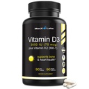 Βιταμίνη D3 K2 3000 IU - με βιταμίνη K ως MK-7 από το Natto - Υψηλής ισχύος συμπλήρωμα βιταμίνης D Υποστήριξη υγιή οστά, δόντια, καρδιά & ανοσοποιητική λειτουργία, χωρίς γλουτένη - 90 κάψουλες