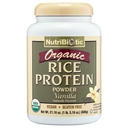 NutriBiotic sertifikalı Organik Rice Protein Vanilla, 1 Lb. 5 Oz | Low Carbohidrat Vegan Protein Toz | Raw, Sertifikalı Kosher & Keto Friendly | Kimyasallar olmadan Made, GMOs & Gluten | Easy to Digest