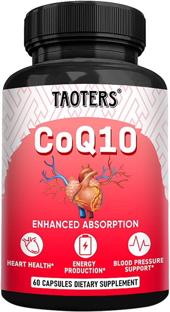 CoQ10 400MG Supplement Per Serving| Coenzyme Q10 Capsules with Organic Dandelion Root 840MG, Calcium 64MG, Black Pepper Extract 40MG| Support for Heart Health & Energy Production| 60 Capsules