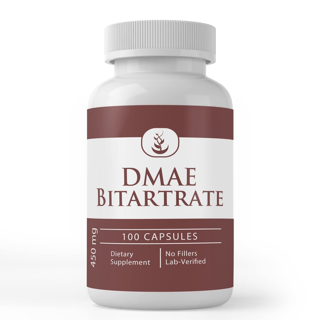 Pure Original Materialss DMAE Bitartrate, (100 Capsules) Her zaman Pure, Nomixs Or Fillers, Lab TY