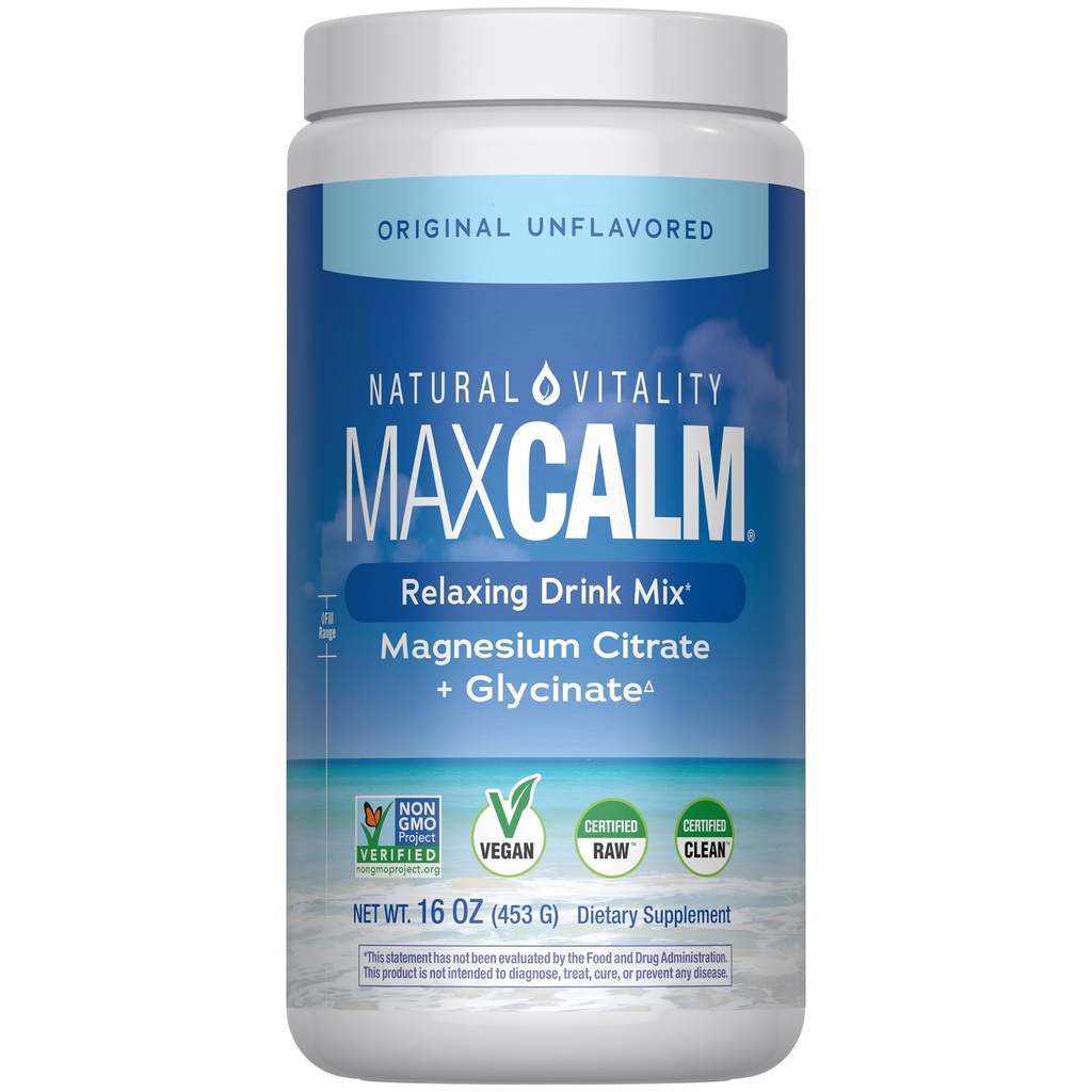 Doğal Vitality Calm, Magnezyum Supplement, Anti-Stress Drink Mix Toz, Gluten Free, Vegan, & Non-GMO, Original Unflavored, 16 ozzzlavored, 16 ozz