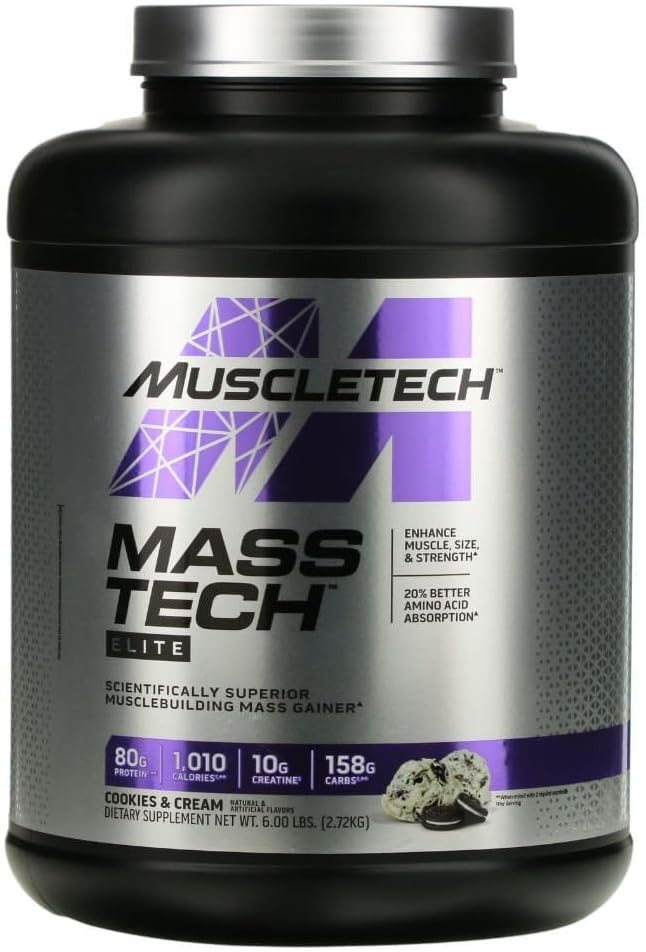 MuscleTech Mass-TechTM Elite, Cookies & Cream, 6 lbs (2,72 kg)