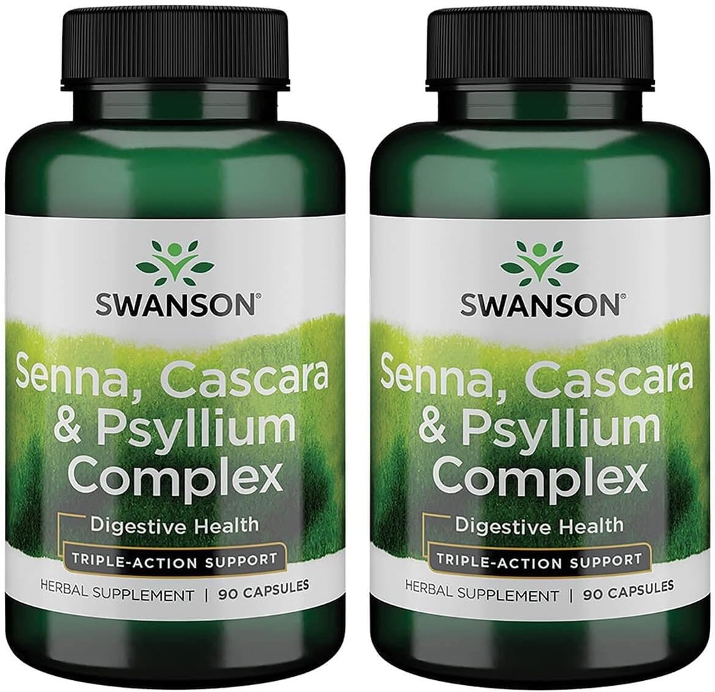 Swanson Senna Psyllium Cascara Complex GI Tractic Regularity Support 90 Κάψουλες (2 Συσκευασία)