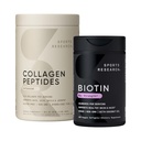Spor Araştırması Kadınlar ve Erkekler için Kolajlı Tip 1 & 3 Protein Supplement Easy Mix Vital Nutrients proteinleri ve Vegan Biotin 10.000 Telefon Max Strength B7 120 Softgels (4 Ay Supply)