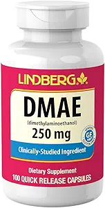 Lindberg DMAE | 250 mg | 100 Capsules | Non-GMO, Gluten Free Supplement