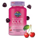 Life Vitamin Code Women's Multivitamin Gummy with Iron: Folate, Biotin, D3 & B12 for Hair, Skin & Nails + Probiyotiks for Immune Health & Digestion, Non-GMO, Gluten-Free, 90 Cherry Gummies