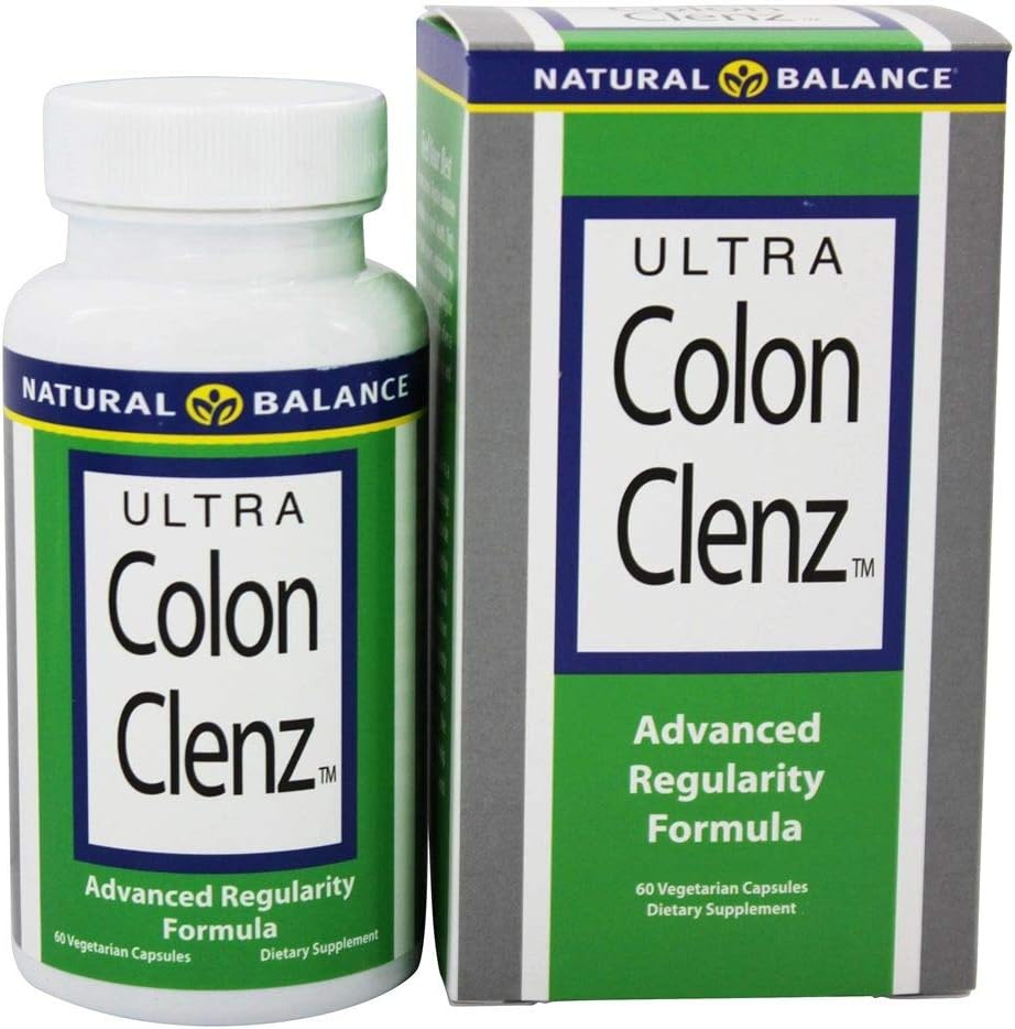 Natural Balance Ultra Colon Clenz | Herbal Cleansing & Regularity Formula for Overnight Support | 60 VegCaps, 60 Serv.