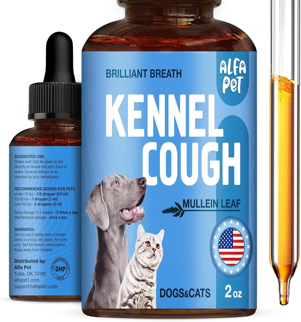 Köpek ve Kediler için köpek Cough Tedavisi • Tüm Yaşam Döngüsünde Nefes Vermek • Kompoze Kök + Tüm Breeds için Doğal Tamam • 2 Oz