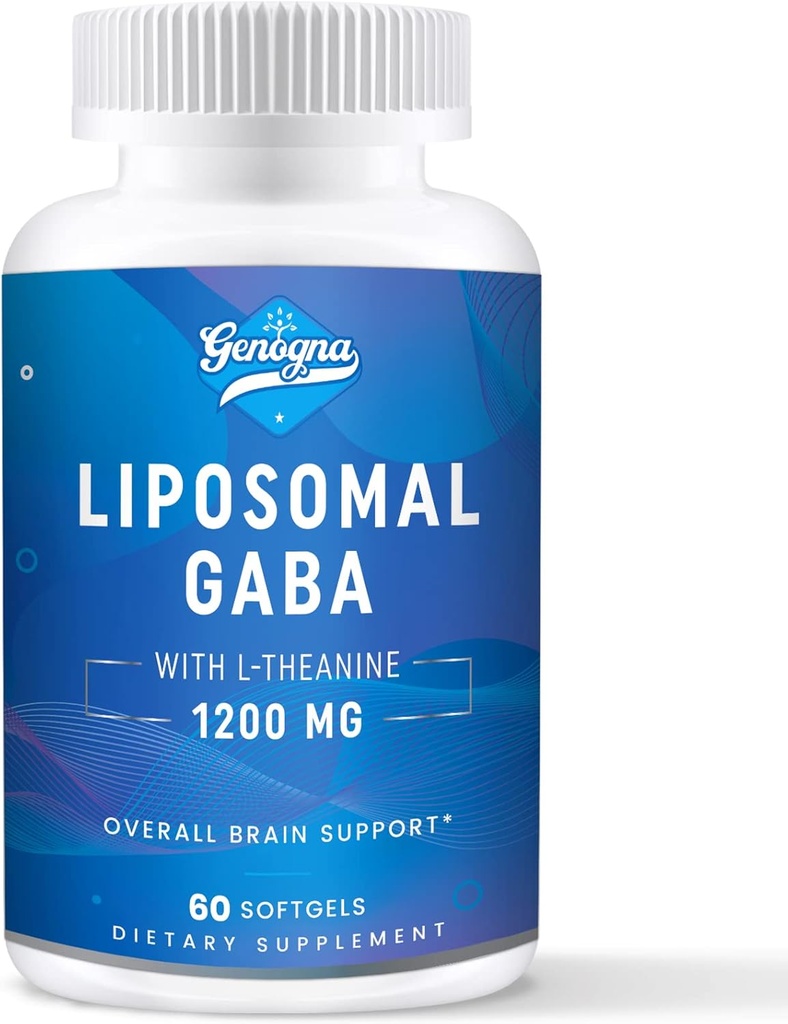 GABA ile L-Theanine Supplement 1200 mg - High Bio available Liposomal GABA Supplements, 60 Capsules for Yetişkinler