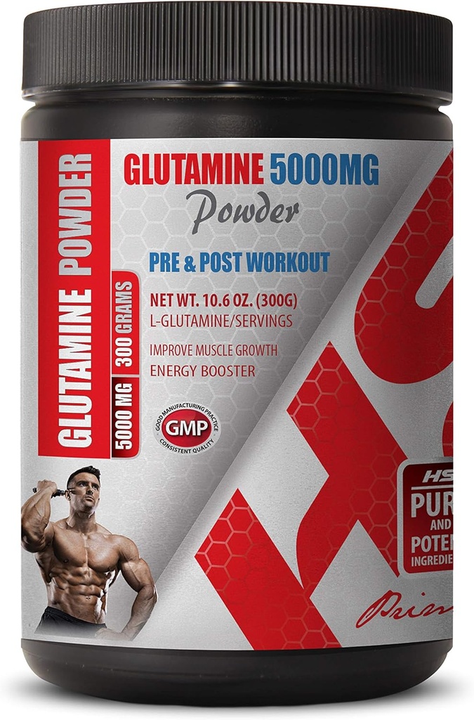 Post Workout Powder - PRE & Post Workout - GLUTAMINE Powder 5000MG - glutamine Amino Acid - 1 Can 300 Grams