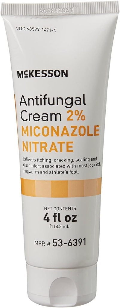 McKesson Antifungal Krem,% 2 Miconazole Nitrate - Relieves Itching, Yanan, Jock Itch, Ringworm and Athlete Foot - 4 oz., 2 Count