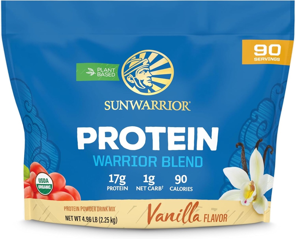 Organik Bitki Tabanlı Protein Toz | Vegan Organik Protein Toz Vanilla, BCAA Amino Filler & Gluten Free (Vanilla, 90 hizmet) ile memnun edildi.