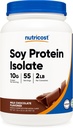 Nutricost Soy Protein Isolate Toz, 2 LB Süt Çikolatası - Serviste Protein 10 Grams, Vegan, GMO-Free & Gluten Free