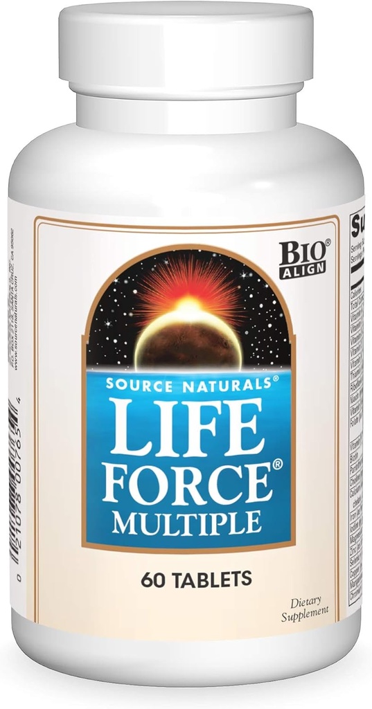 Source Naturals Life Force Multivitamin High Potency Essential Vitamins, Mineraller, Antioksis & Nutrients - Enerji & Immune Boost - 60 Tabletler