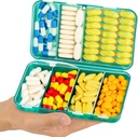 Yaklim Manyetik Seyahat Pill Organizer, Karşılaştırmalı Pill Box, Etiketlerle Büyük Vitamin Organizer, Daily Pill Case Medicine Organizer, Big Supplement Organizer Magnet Pill Container Green