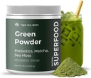 Dgestive & Gut Health için Matcha ile Süper Yeşiller - Probiyotikler, Prebiyotikler, Enzymes & Sea Moss - Vegan Superfood Toz Bloating & Regularity - 30 Hizmetler