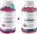 Χωρίς ζάχαρη Μαγνήσιο Gummies & Extra Strength Zinc Gummies, Vegan, Χωρίς γλουτένη, ηρεμία, χαλάρωση, μυϊκή υγεία, ανοσοποιητική υποστήριξη, υγεία του δέρματος, μη ΓΤΟ, 60 Gummy Βιταμίνες