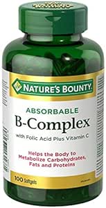 Απορροφήσιμο B-Complex της φύσης με Folic Acid Plus Βιταμίνη C, 100 Softgels