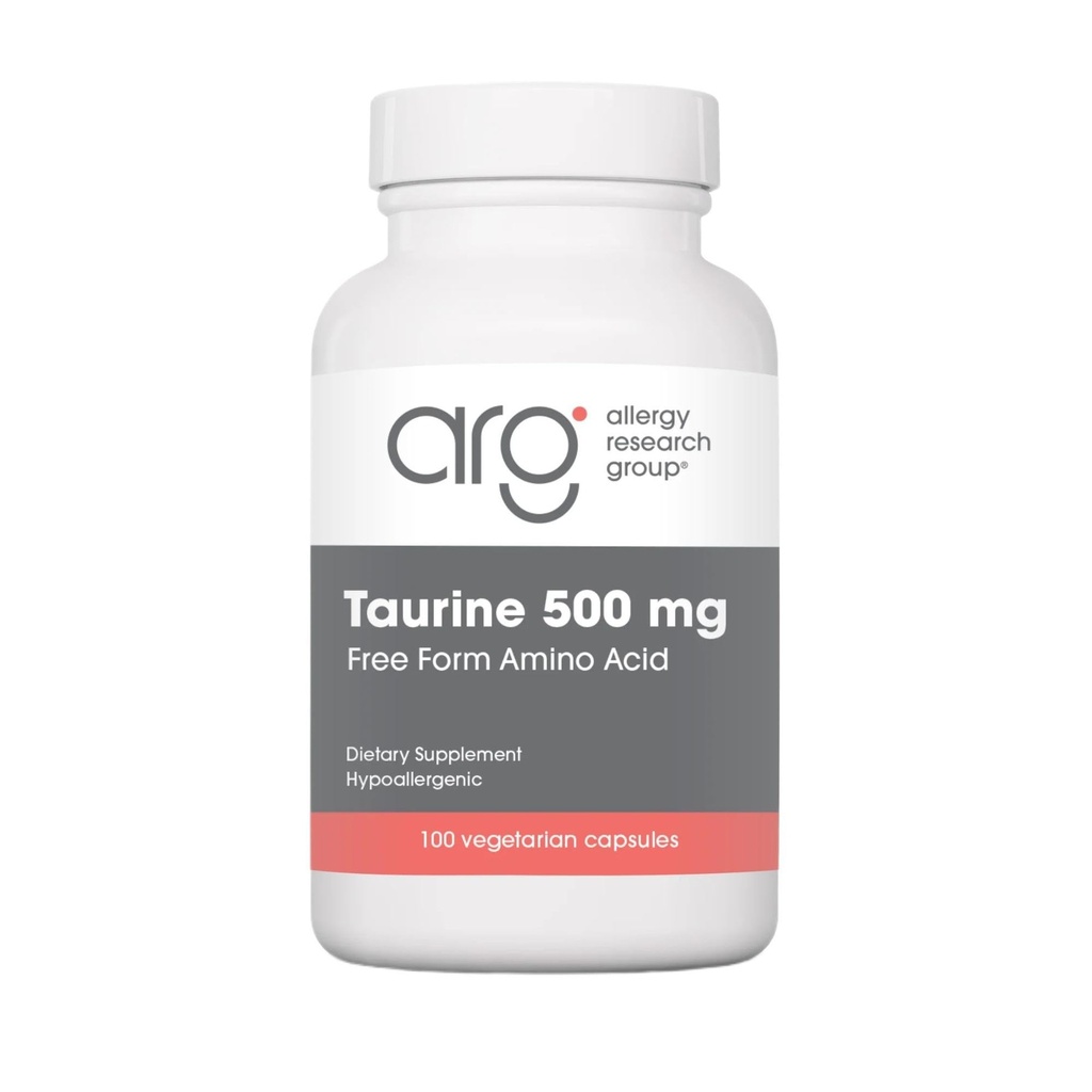 Nutricology Taurine 500 mg Supplement - Cardiovascular Destek, Ücretsiz Form Amino Asit, Saf, Organik, Vegetarian Capsules - 100 Count Count