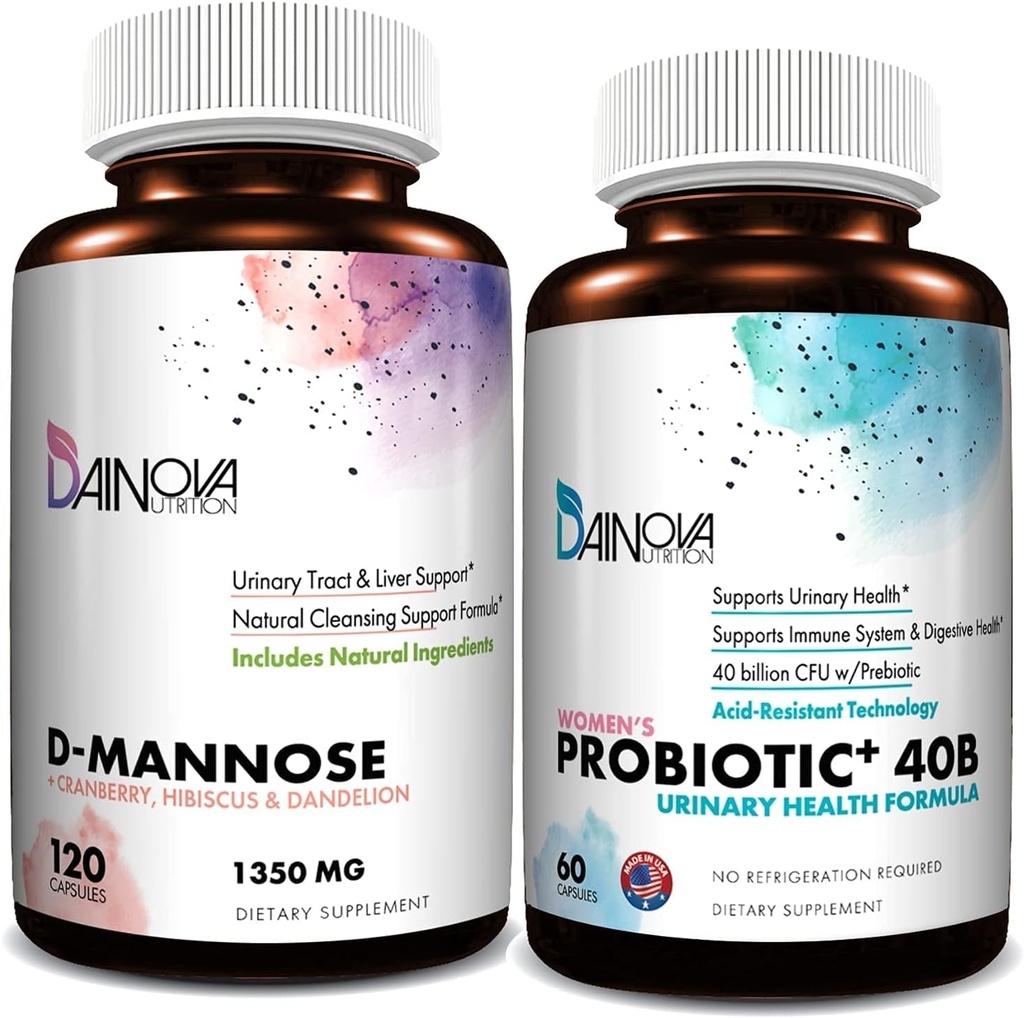 D Mannose Capsules and Probiyotiks for Women Sche I Urinary Tract + Vaginal Health Support I UTI ve Yeast Enfeksiyon Kontrolü I Vegan, Gluten Free I Made in USA