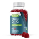 VITEEY Vitamin D3 K2 Gummies - 1000 IU Vitamin D3 ve K2 100mcg - Vejetaryen, Gelatin Free, GMO Free - Tasty Chewable D3K2s Strawberry Flavored Gummy