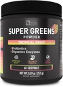 Super Greens Toz | Superfood to Support Digestive Enzymes and Bloating with 2 Milyar Probiyotiks | Support Energy Levels & Gut Health | GMP sertifikalı, Non-GMO | Fruit Reneer