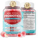 NEVISS Probiyotik + Yetişkinler ve Çocuklar için prebiyotik Gummies, Sugar Free Chewable 50 Milyar CFUs w/Fiber, B1 B2 D3 & Çinko, Digestive & Gut Health için, 60 Cts