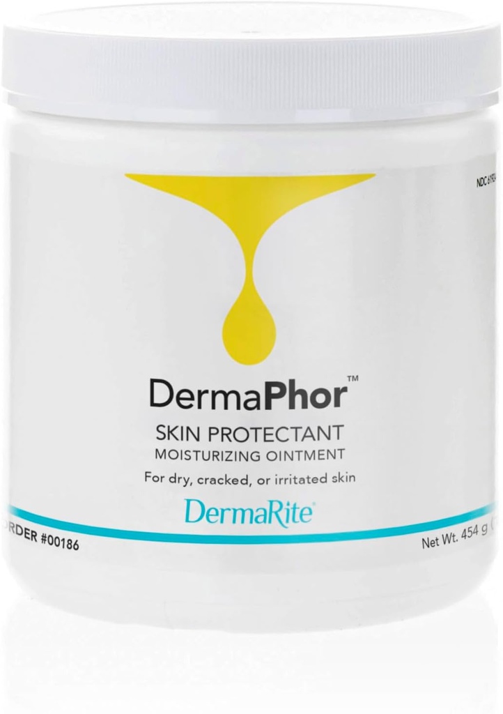 DermaRite DermaPhor Skin Korumacı, Ointment - Soothes ve Shields Kuru, Cracked veya Irritated Skin, Unscented - 16 oz Jar, 1 Count