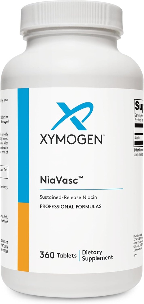 XYMOGEN NiaVasc Niacin 500 mg - Sustained-Release Niacin for a Lesser Flushing Etkisi - Supports The Care of Health Blood Lipids (360 Time-Release Tabletleri)