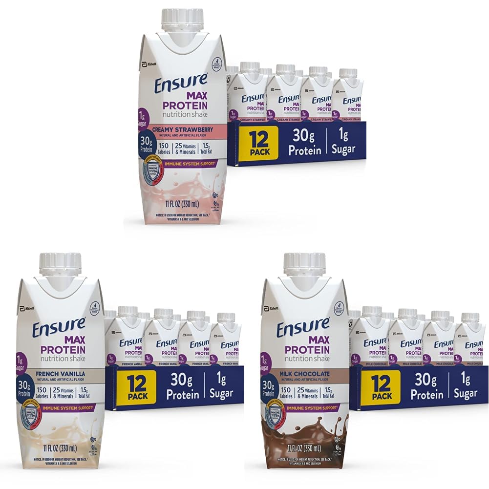 Max Protein Beslenme Shake, 11 fl oz, 12 Kont & Max Protein Beslenme Shake, 11 fl oz (12'nin paketi) ve Max Protein Beslenme Shake'yi 30g Protein, 1g of Sugar, 11 Fl Oz (Pazarlama paketi)