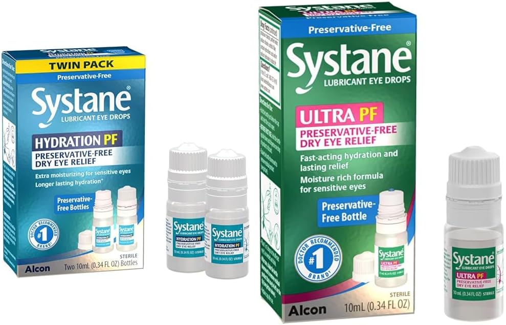Systane Hydration Multi-Dose & Ultra PF Συντηρητικές-Δωρεάν Οφθαλμικές σταγόνες Twin Pack (2x10ml) & 10ml Bundle