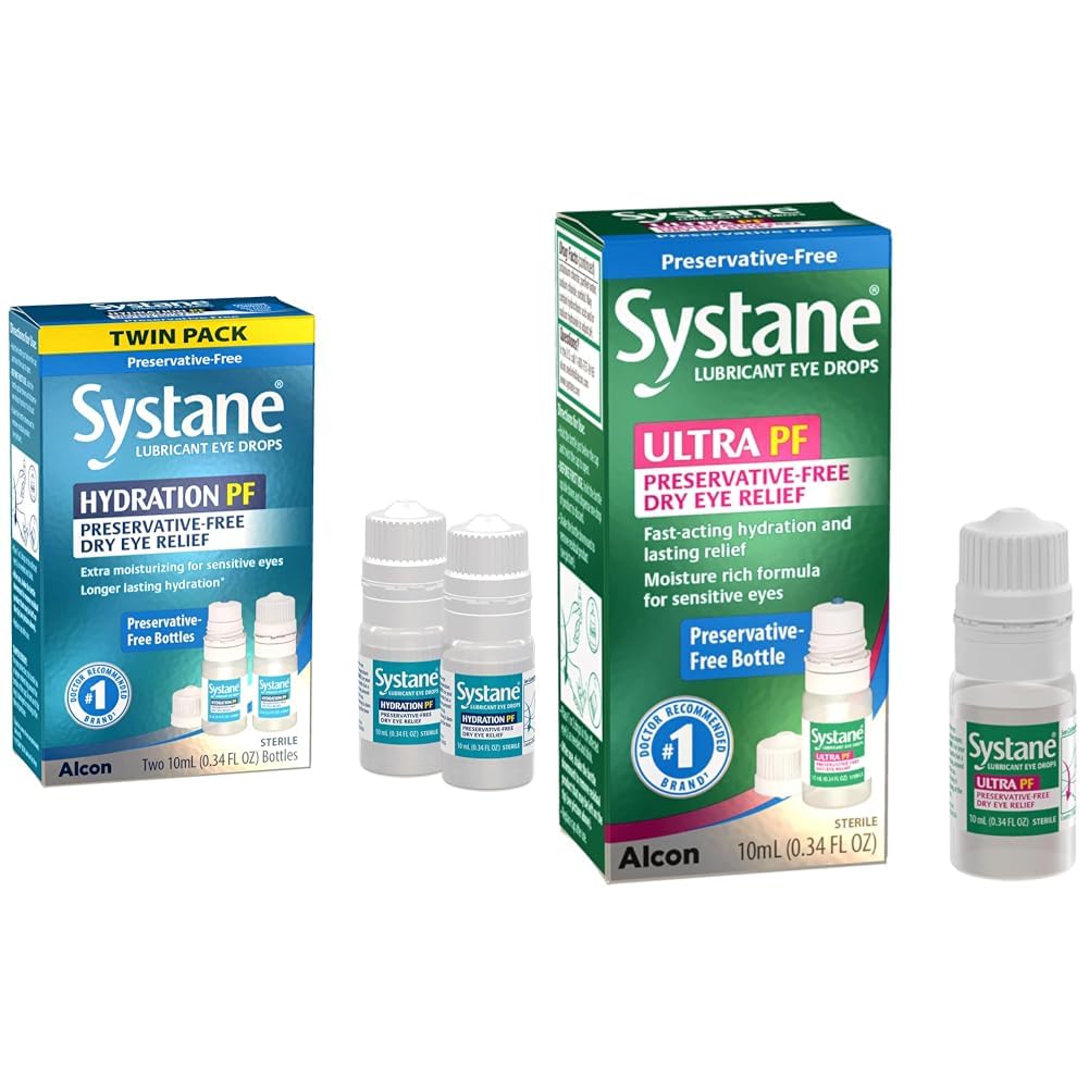 Systane Hydration Multi-Dose & Ultra PF Preservative-Free Eye Drops Twin Pack (2x10 ml) & 10 ml Sche