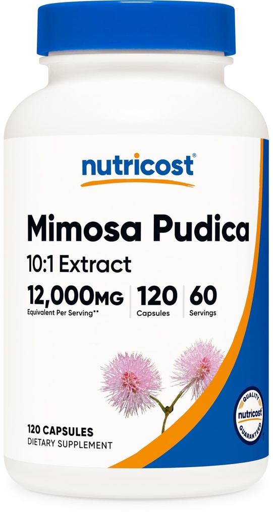 Nutricost Mimosa Pudica Seed 10:1 Extract (120 κάψουλες, 60 σέρβις) (12.000 MG ανά σέρβις) - Μη-ΓΤΟ, Ζώο-ελεύθερο προϊόν