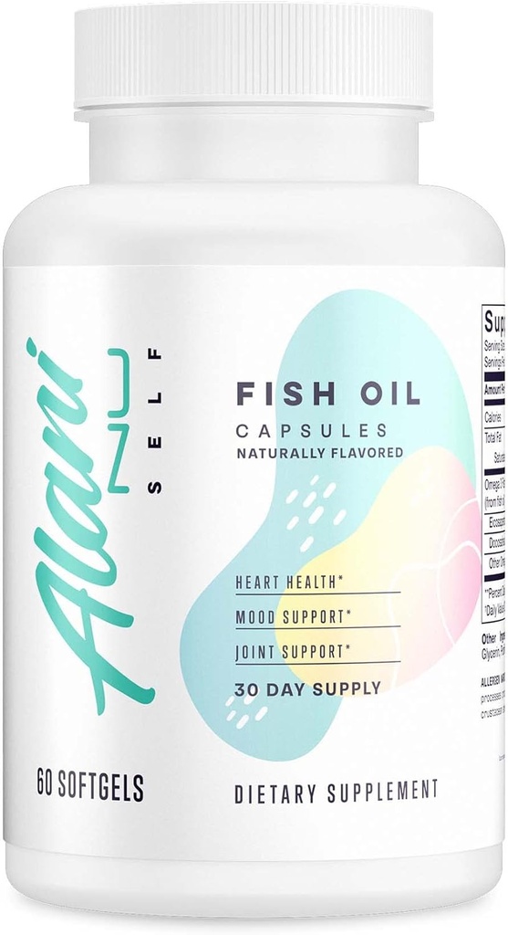 Alani Nu Omega 3 Fish Oil, 1500MG, 800 mg EPA, 600 mg DHA, Gluten-Free, (60 Softgels) 30 Hizmetler