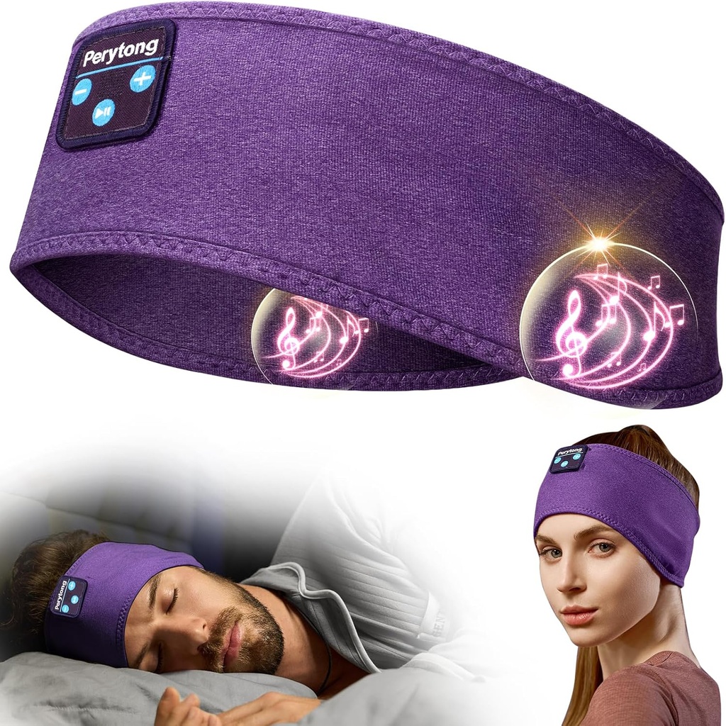 Perytong Sleep Schneiders Bluetooth Headband - Yoga, Unisex, Immersive Stereo Sound, 10 Hours Battery, Comfy Headband Material
