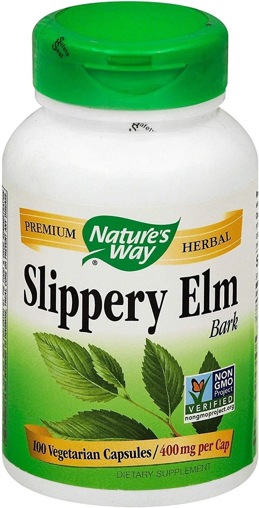 Nature's Way Slippery Elm Bark, 100 Veg Capsules Per Şişe (3 Şişe)